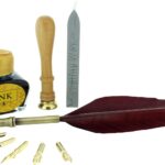 Kit de calligraphie avec plumes encre et cire.