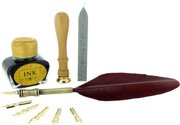 Kit de calligraphie avec plumes encre et cire.