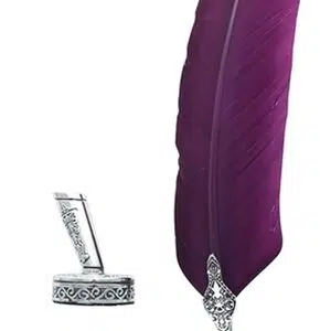Kit de calligraphie plume violette.