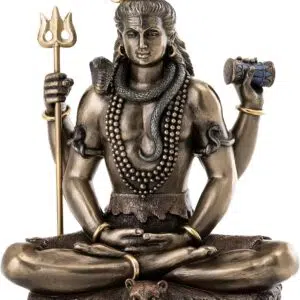 Statue en résine et bronze du dieu hindou Shiva en Padmasana.