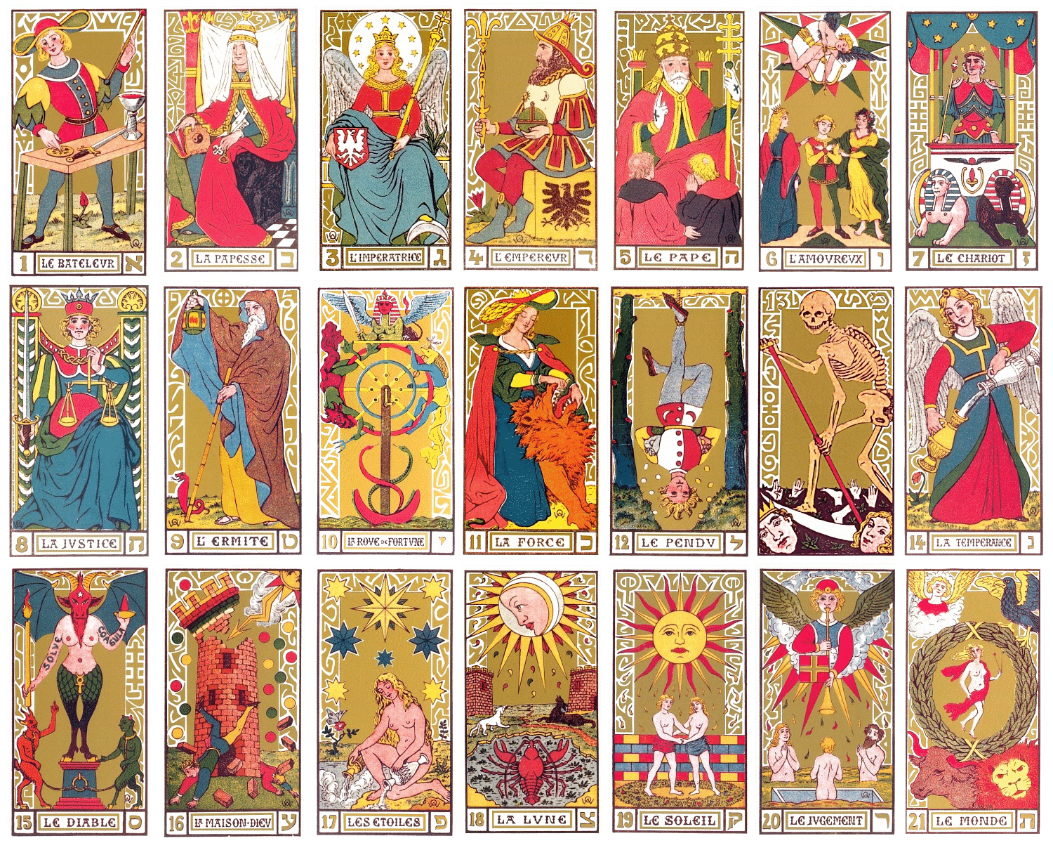 Les arcanes majeurs du tarot d'Oswald Wirth.