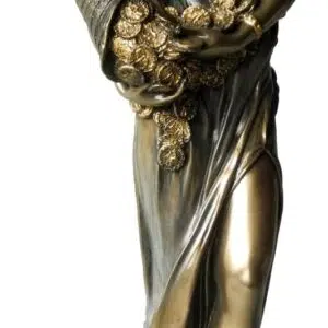 Statue résine et bronze de la déesse romaine de la chance : Fortuna/Tyché, - 29cm.