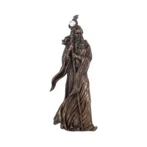 Statue de Merlin de 28cm en résine et bronze.