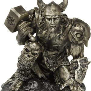 Statue de Thor à genoux : "Le tonnerre de Thor" - 19cm.