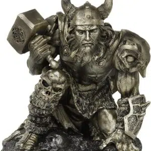 Statue de Thor à genoux : "Le tonnerre de Thor" - 19cm.