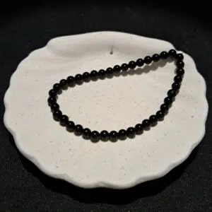 Bracelet perles Tourmaline noire - 4mm