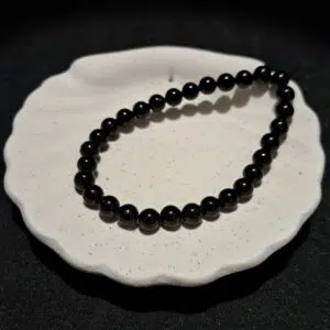 Bracelet perles Tourmaline noire - 6mm