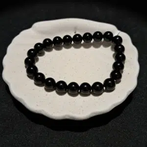 Bracelet perles Tourmaline noire - 8mm