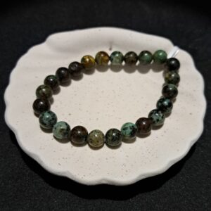 Bracelet perles Turquoise 'africaine' - 8mm