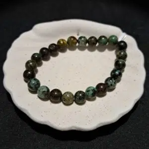 Bracelet perles Turquoise 'africaine' - 8mm